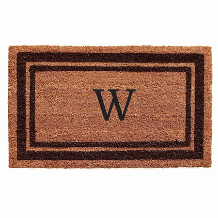 Monogram Door Mat, Natural, Brown, 18 in W x 30 in L